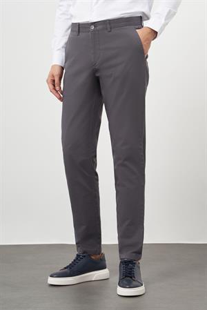 Morven Erkek Antrasit Pamuk Yan Cep Slim Fit Chino Pantolon