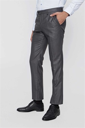 Morven Erkek Antrasit Slim Fit Desenli Dar Kesim Pantolon