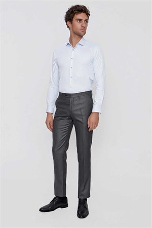 Morven Erkek Antrasit Slim Fit Desenli Dar Kesim Pantolon