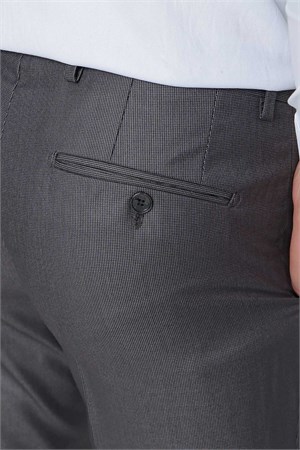 Morven Erkek Antrasit Slim Fit Desenli Dar Kesim Pantolon