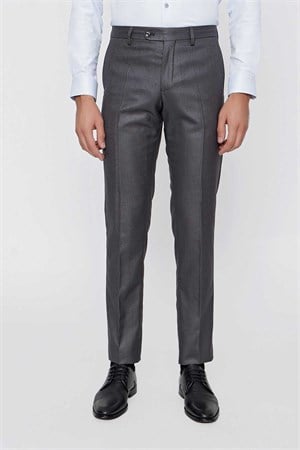 Morven Erkek Antrasit Slim Fit Desenli Dar Kesim Pantolon