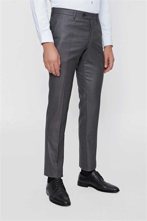 Morven Erkek Antrasit Slim Fit Desenli Dar Kesim Pantolon