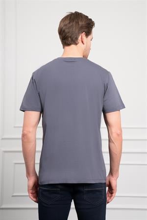 Morven Erkek Antrasit Trend Bisiklet Yaka Dinamik Fit Pamuk T-Shirt