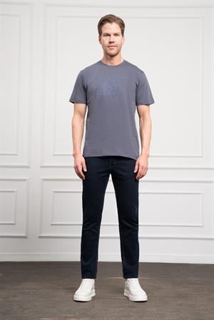 Morven Erkek Antrasit Trend Bisiklet Yaka Dinamik Fit Pamuk T-Shirt