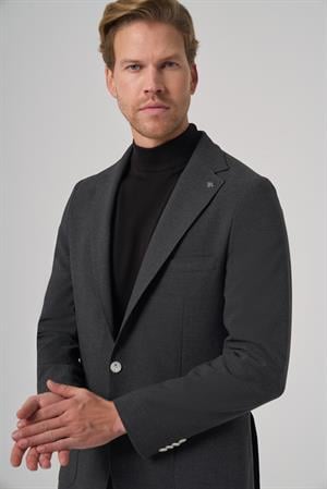 Morven Erkek Antrasit Trend Slim Fit Mono Yaka Ceket