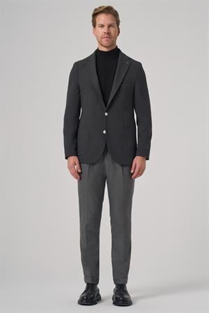Morven Erkek Antrasit Trend Slim Fit Mono Yaka Ceket