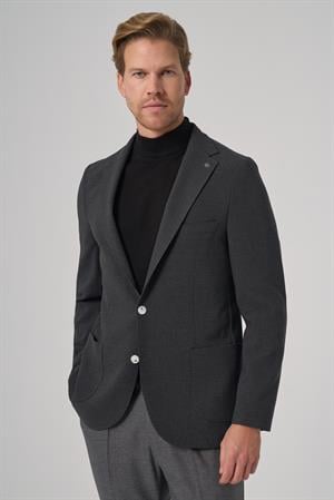 Morven Erkek Antrasit Trend Slim Fit Mono Yaka Ceket