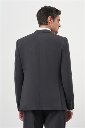 Morven Erkek Antrasit Yün Slim Fit Mono Yaka Takım Elbise