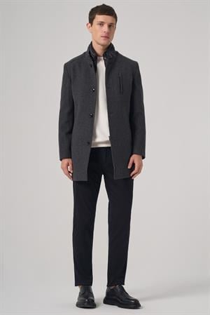 Morven Erkek Antrasit Yünlü Dynamic Fit Kambet Çıkma Mostra Kaban