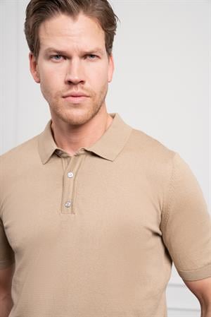 Morven Erkek Bej Basic Polo Yaka Dynamic Fit T-Shirt
