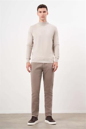 Morven Erkek Bej Basic Yarım Balıkçı Yaka Dynamic Fit Rahat Kesim Triko