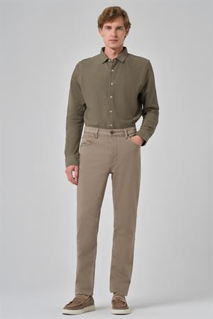 Morven Erkek Bej Denim 5 Cep Dynamic Fit Jean Kot Pantolon