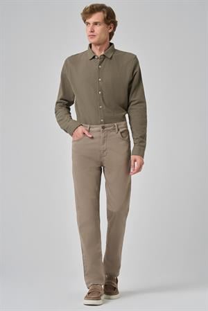 Morven Erkek Bej Denim 5 Cep Dynamic Fit Jean Kot Pantolon