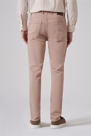 Morven Erkek Bej Denim 5 Cep Slim Fit Jean