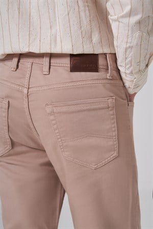 Morven Erkek Bej Denim 5 Cep Slim Fit Jean