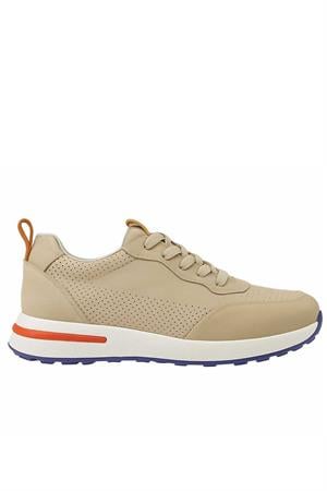 Morven Erkek Bej Mevsimlik Casual Deri Spor Ayakkabı