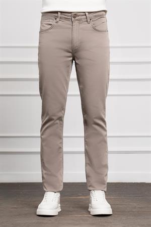 Morven Erkek Bej Mevsimlik Pamuk 5 Cep Dynamic Fit Jean Pantolon