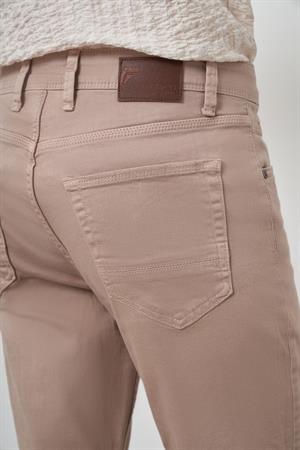 Morven Erkek Bej Pamuk 5 Cep Slim Fit Jean Kot Pantolon