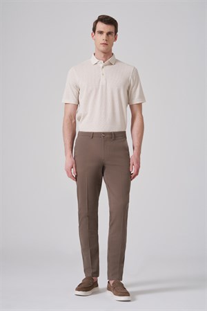 Morven Erkek Bej Pamuk Trend Dynamic Fit Chino Pantolon
