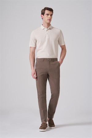 Morven Erkek Bej Pamuk Trend Dynamic Fit Chino Pantolon