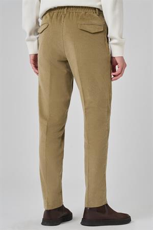 Morven Erkek Bej Pamuk Trend Fitilli Kadife Lastikli Slim Fit Pantolon