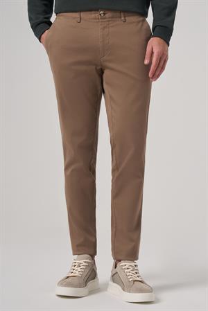 Morven Erkek Bej Pamuk Trend Slim Fit Chino Pantolon