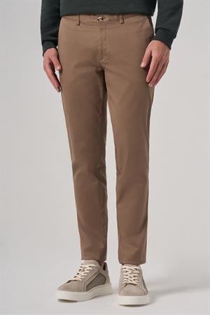 Morven Erkek Bej Pamuk Trend Slim Fit Chino Pantolon