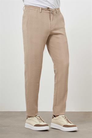 Morven Erkek Bej Poliviskon Trend İpli Jogger Slim Fit Spor Pantolon
