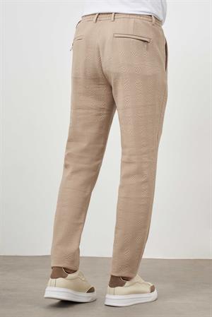 Morven Erkek Bej Poliviskon Trend İpli Jogger Slim Fit Spor Pantolon