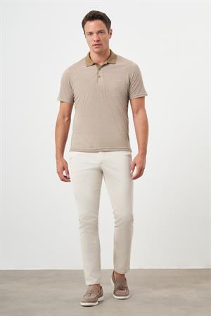 Morven Erkek Bej Trend Cepli Polo Yaka T-Shirt