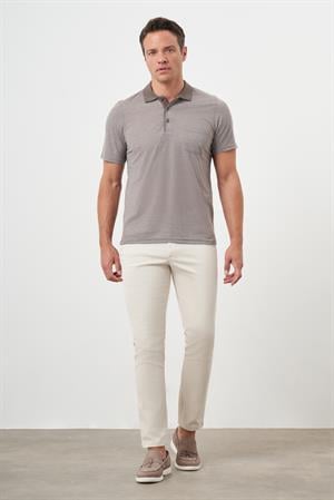 Morven Erkek Bej Trend Cepli Polo Yaka T-Shirt