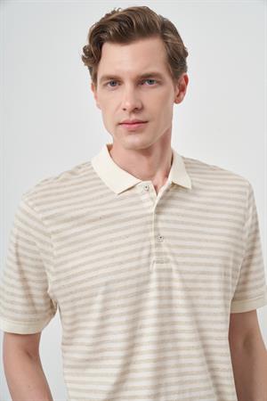 Morven Erkek Bej Trend  Polo Yaka T-Shirt