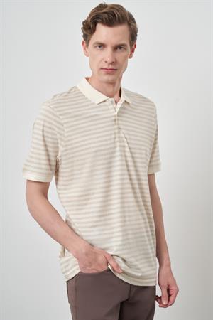 Morven Erkek Bej Trend  Polo Yaka T-Shirt