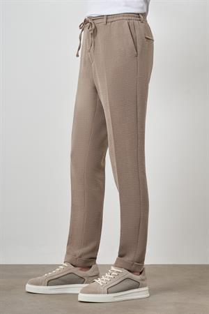 Morven Erkek Bej Trend Slim Fit İpli Jogger Pantolon