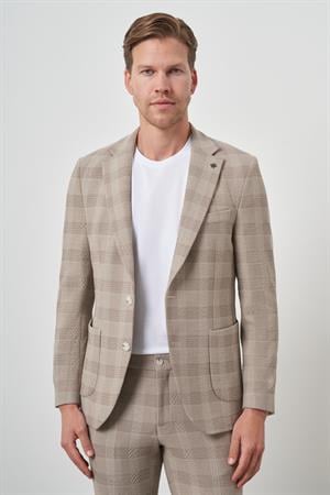 Morven Erkek Bej Trend Slim Fit Mono Yaka Takım Elbise