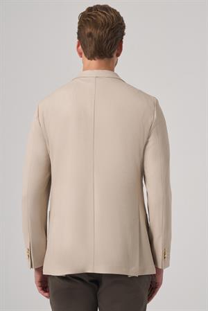 Morven Erkek Bej Trend Slim Fit Mono Yaka Ceket