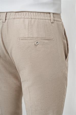 Morven Erkek Bej Trend Tam Lastikli Slim Fit Pantolon