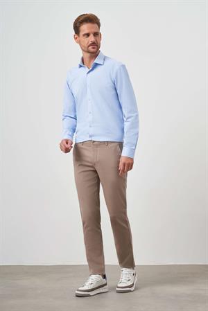 Morven Erkek Bej Yazlık Pamuk Yan Cep Slim Fit Chino Pantolon