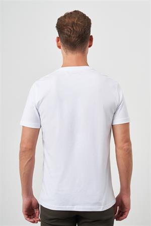 Morven Erkek Beyaz Basic Bisiklet Yaka Dynamic Fit T-Shirt