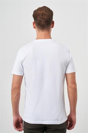 Morven Erkek Beyaz Basic Bisiklet Yaka Dynamic Fit Rahat Kesim T-Shirt
