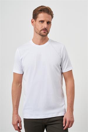 Morven Erkek Beyaz Basic Bisiklet Yaka Dynamic Fit Rahat Kesim T-Shirt