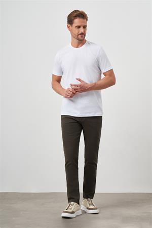 Morven Erkek Beyaz Basic Bisiklet Yaka Dynamic Fit T-Shirt