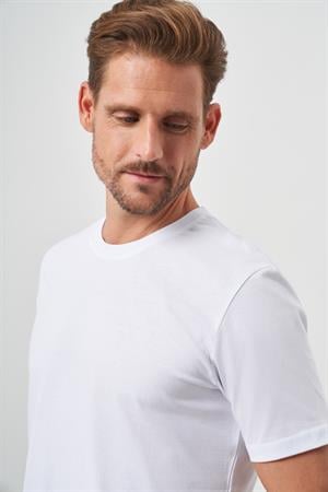 Morven Erkek Beyaz Basic Bisiklet Yaka Dynamic Fit Rahat Kesim T-Shirt