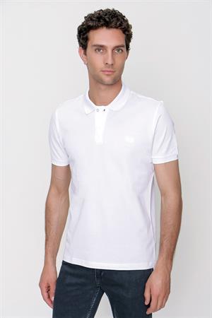 Morven Erkek Beyaz Basic Polo Yaka Dynamic Fit T-Shirt