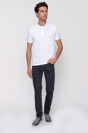 Morven Erkek Beyaz Basic Polo Yaka Dynamic Fit T-Shirt