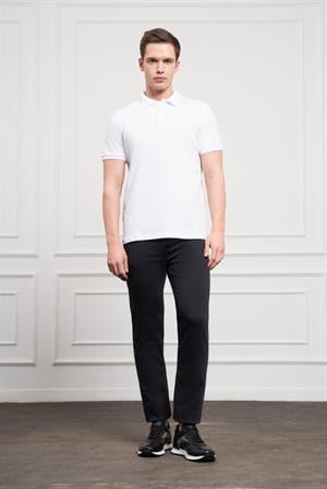 Morven Erkek Beyaz Basic Polo Yaka Dynamic Fit T-Shirt