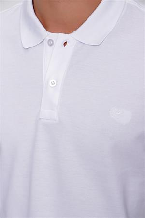 Morven Erkek Beyaz Basic Polo Yaka Dynamic Fit T-Shirt
