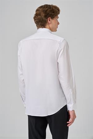 Morven Erkek Beyaz Dynamic Fit Sert Yaka Gömlek