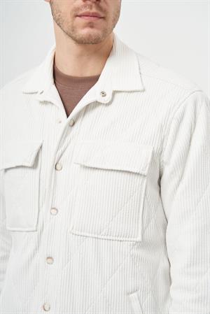 Morven Erkek Beyaz Kapitoneli Worker Ceket