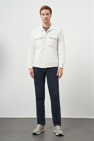 Morven Erkek Beyaz Kapitoneli Worker Ceket